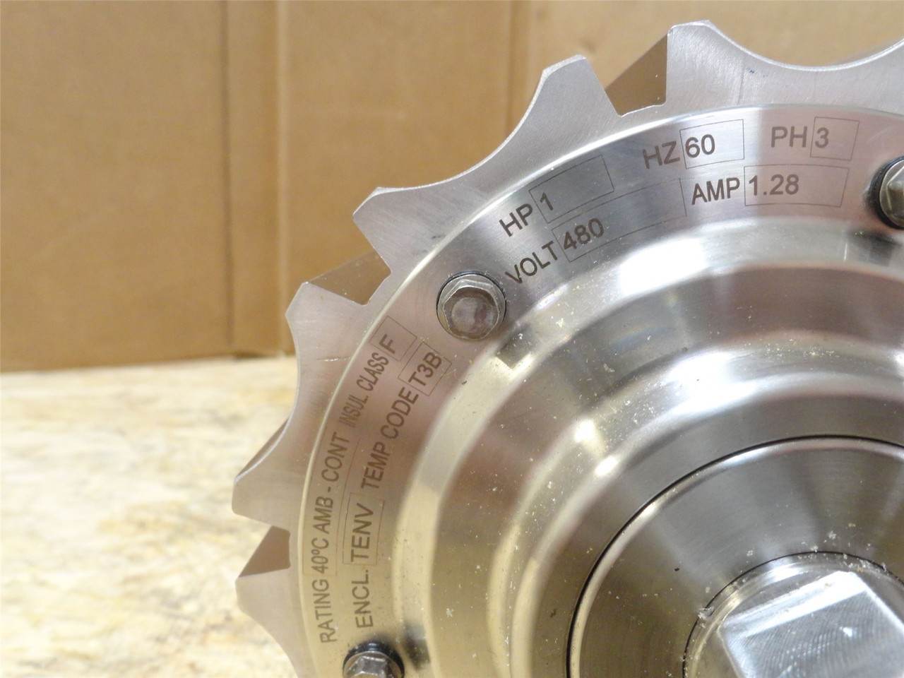 VanderGraaf TM138A30-410NB; Drum Motor 1HP 480V 13-1/8"W