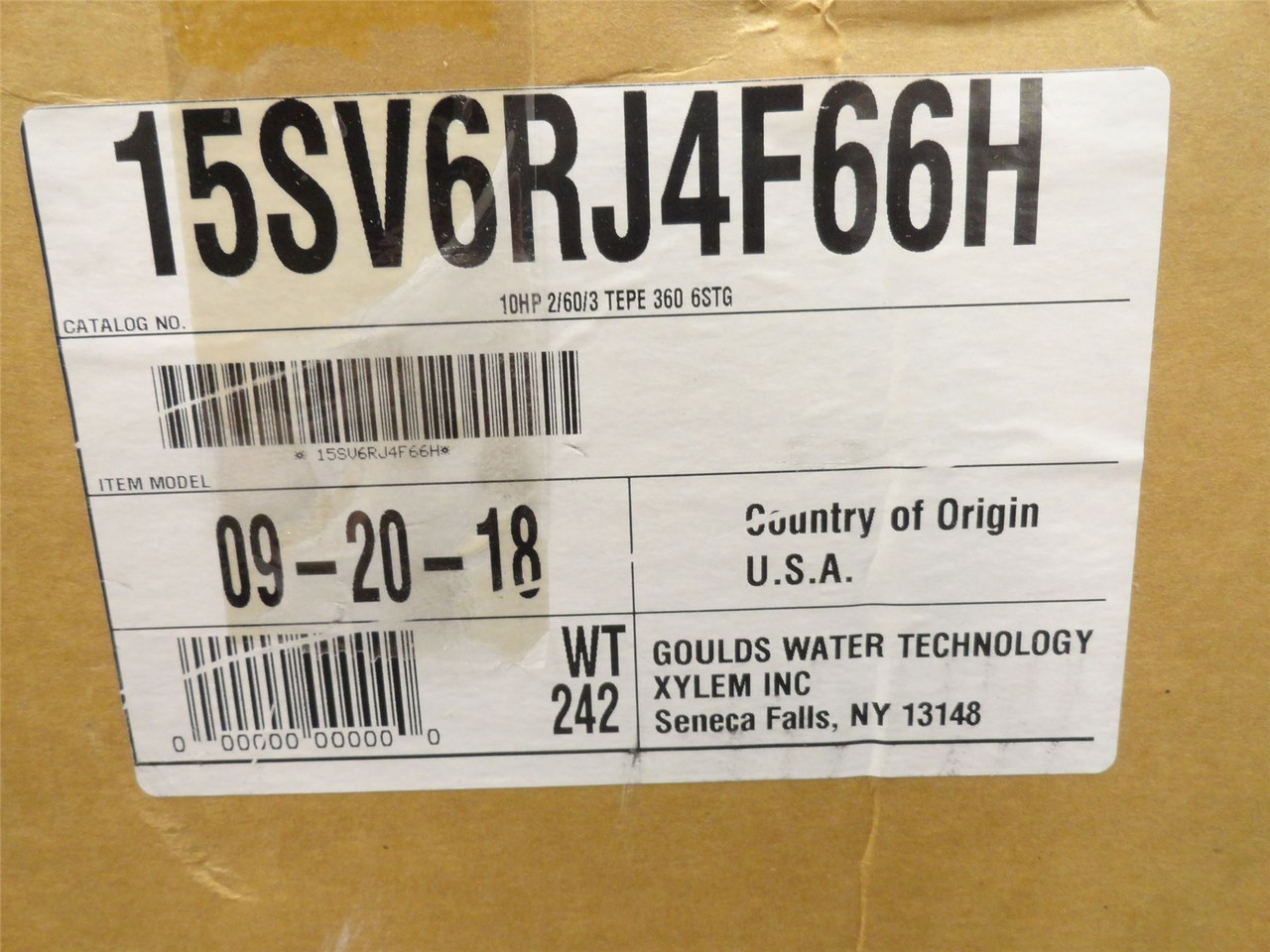 Goulds 15SV6RJ4F66H; Vertical Multi-Stage Pump 10HP; 360PSI