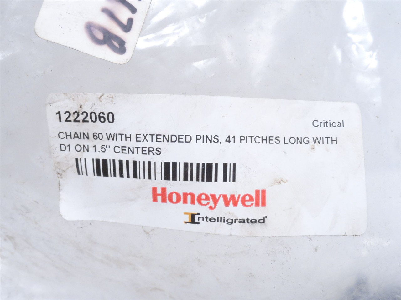 Honeywell 1222060; Roller Chain #60 W/Extended Pins; 31" Long