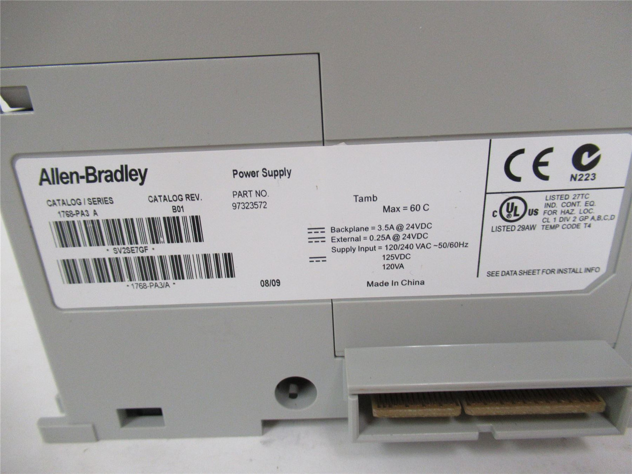 Allen-Bradley 1768PA3A; Power Supply AC/DC 24V 60W Din Rail