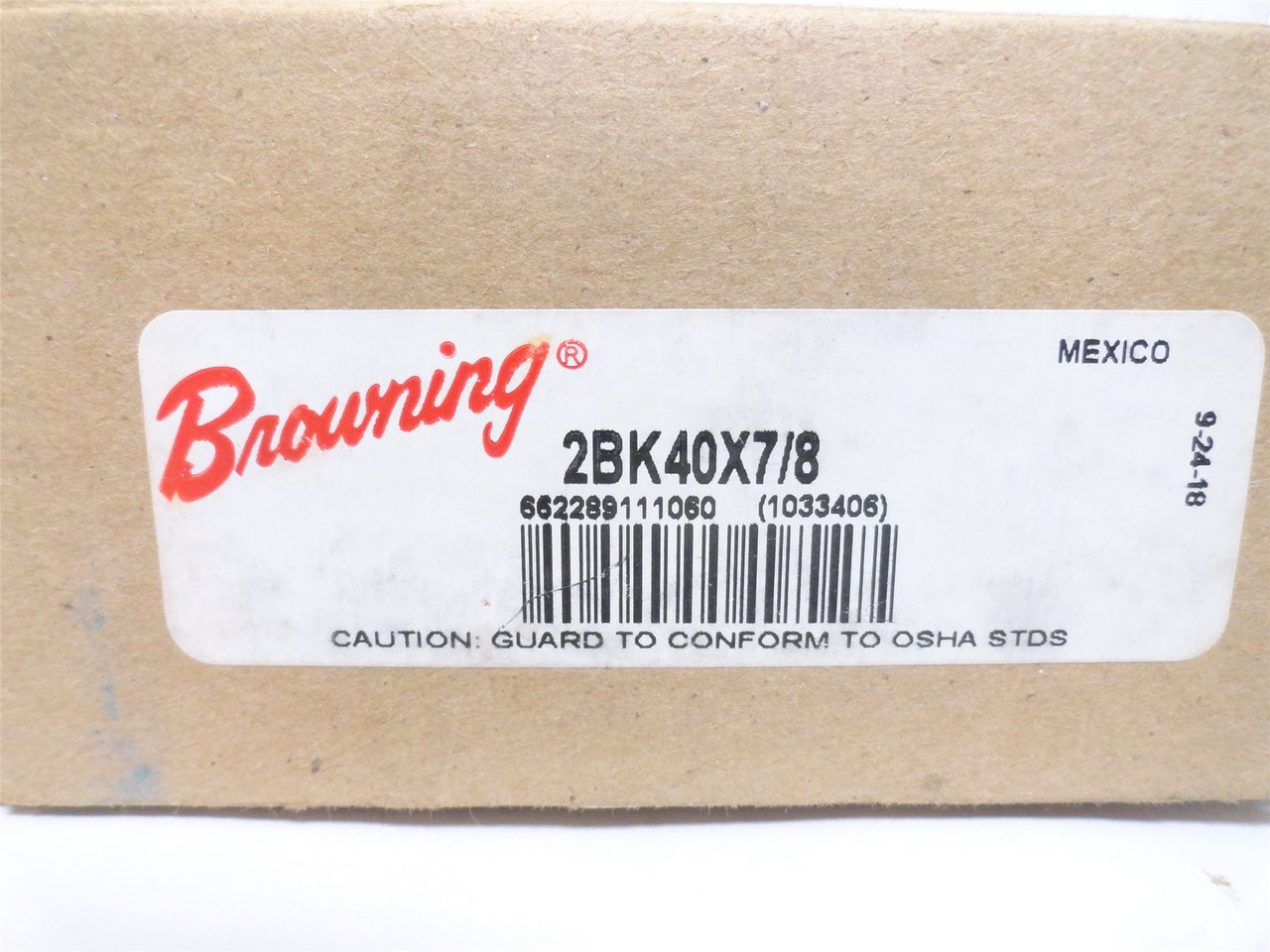 Browning 2BK40X7/8; V-Belt Pulley 7/8"ID 2Groove 4L; 5L; A; B