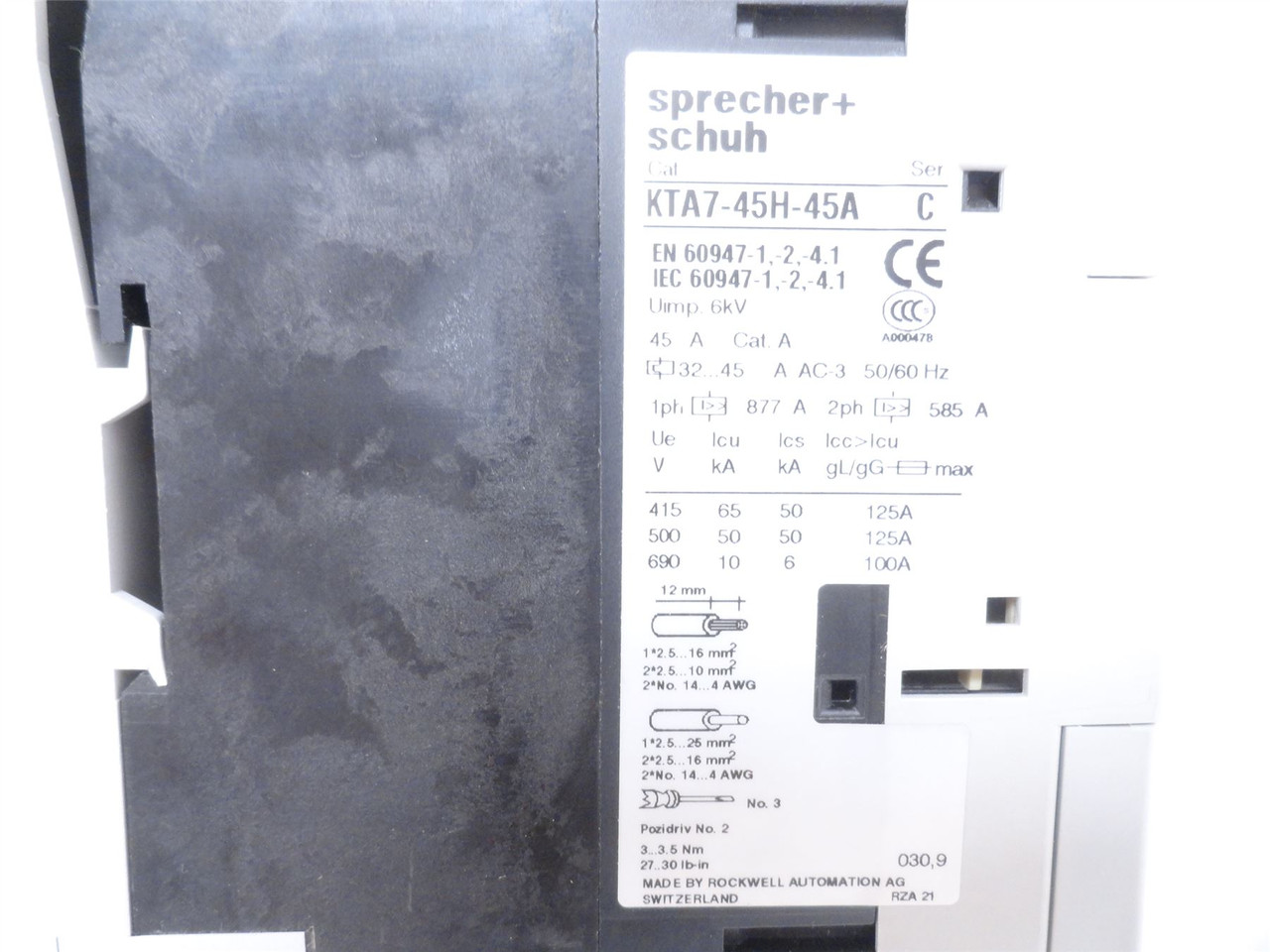 sprecher+schuh CK7-Starter; Starter 32-45A; 690VAC Coil 24VDC