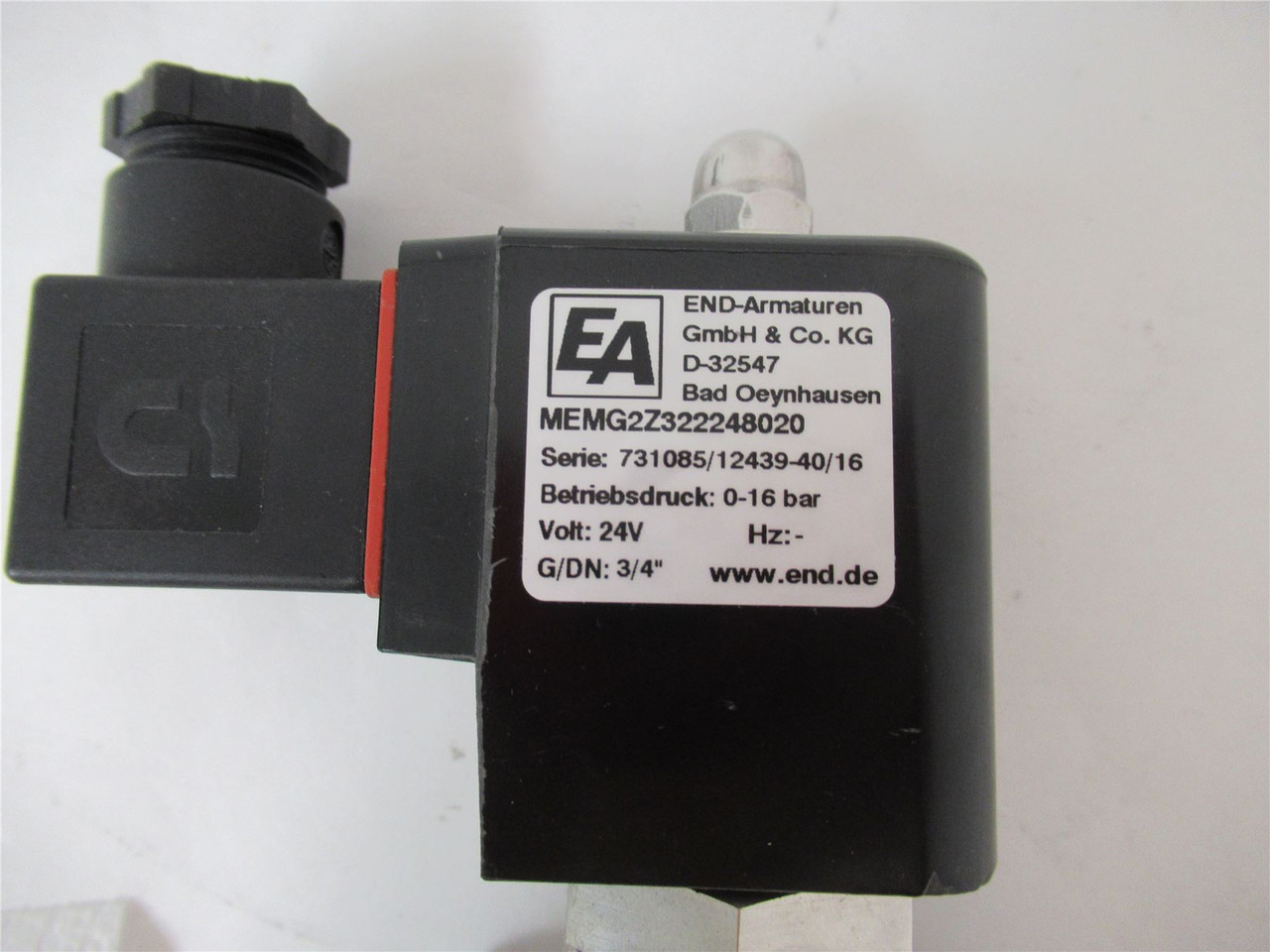 End Armaturen MEMG2Z322248020; Vacuum Relief Valve 3/4"NPT24V