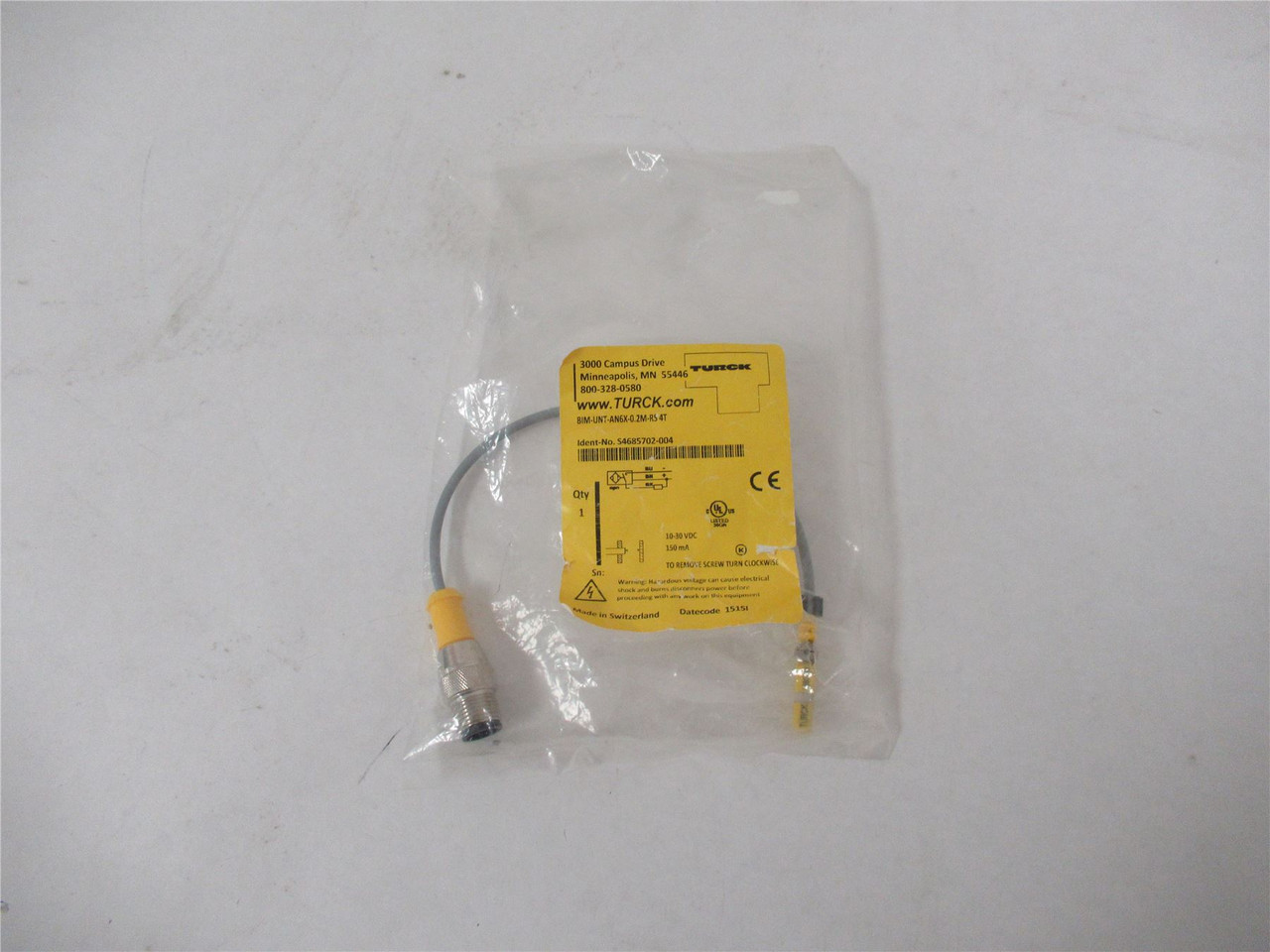 Turck BIM-UNT-AN6X-0-0.2M-RS4T; Inductive MagneticProx Sensor