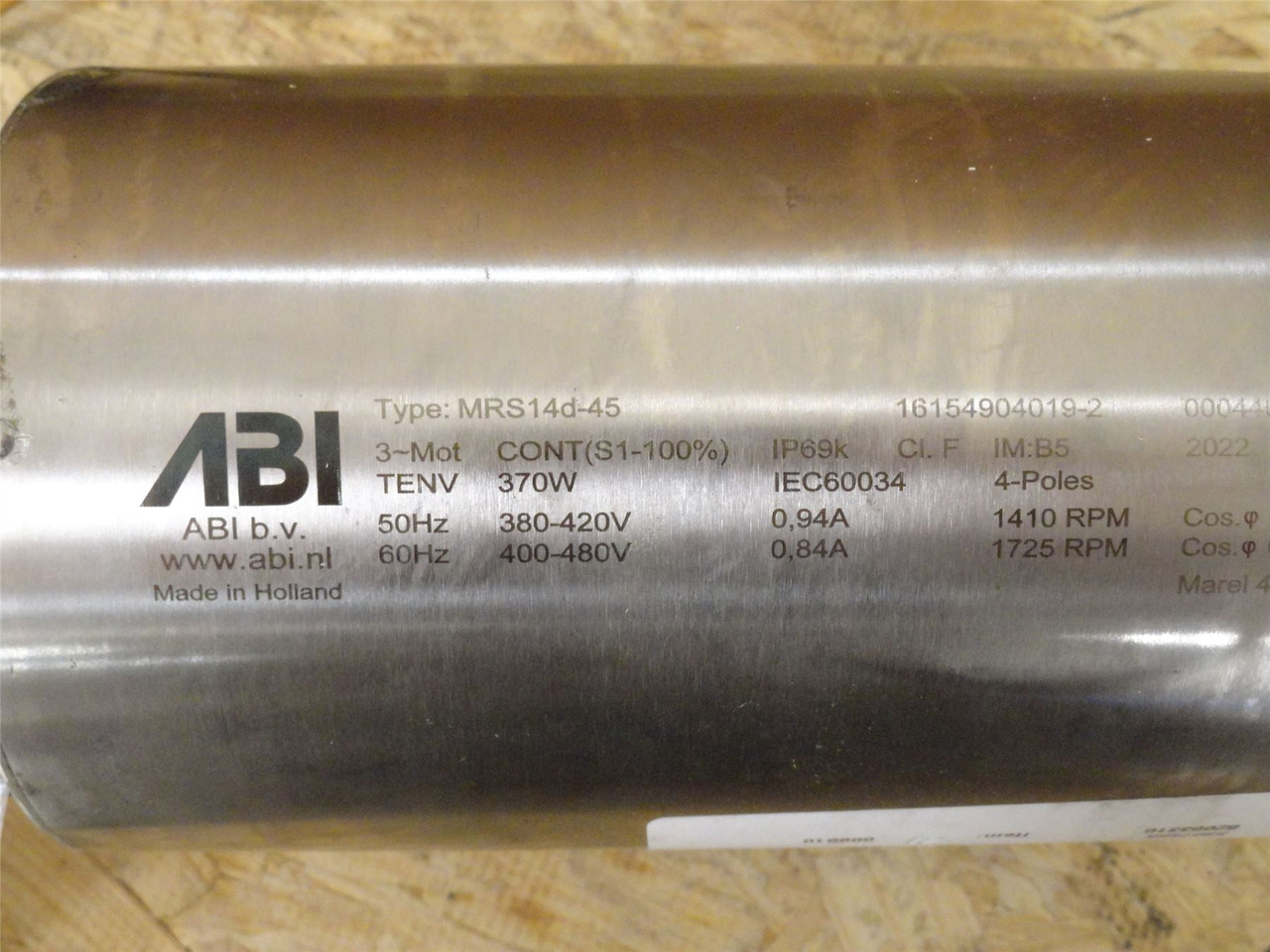 ABI MRS14D-45; AC Motor; SS; 0.37kW; 400-480V; 1725RPM; 3-Ph