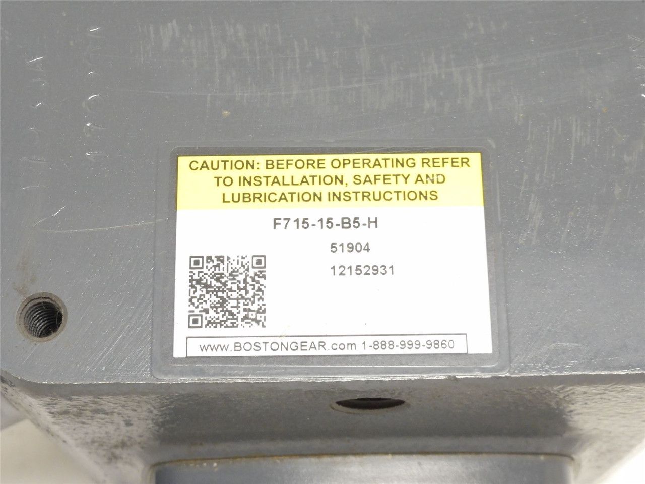 Boston Gear F715-15-B5-H; Gear Speed Reducer; 15:1 Ratio