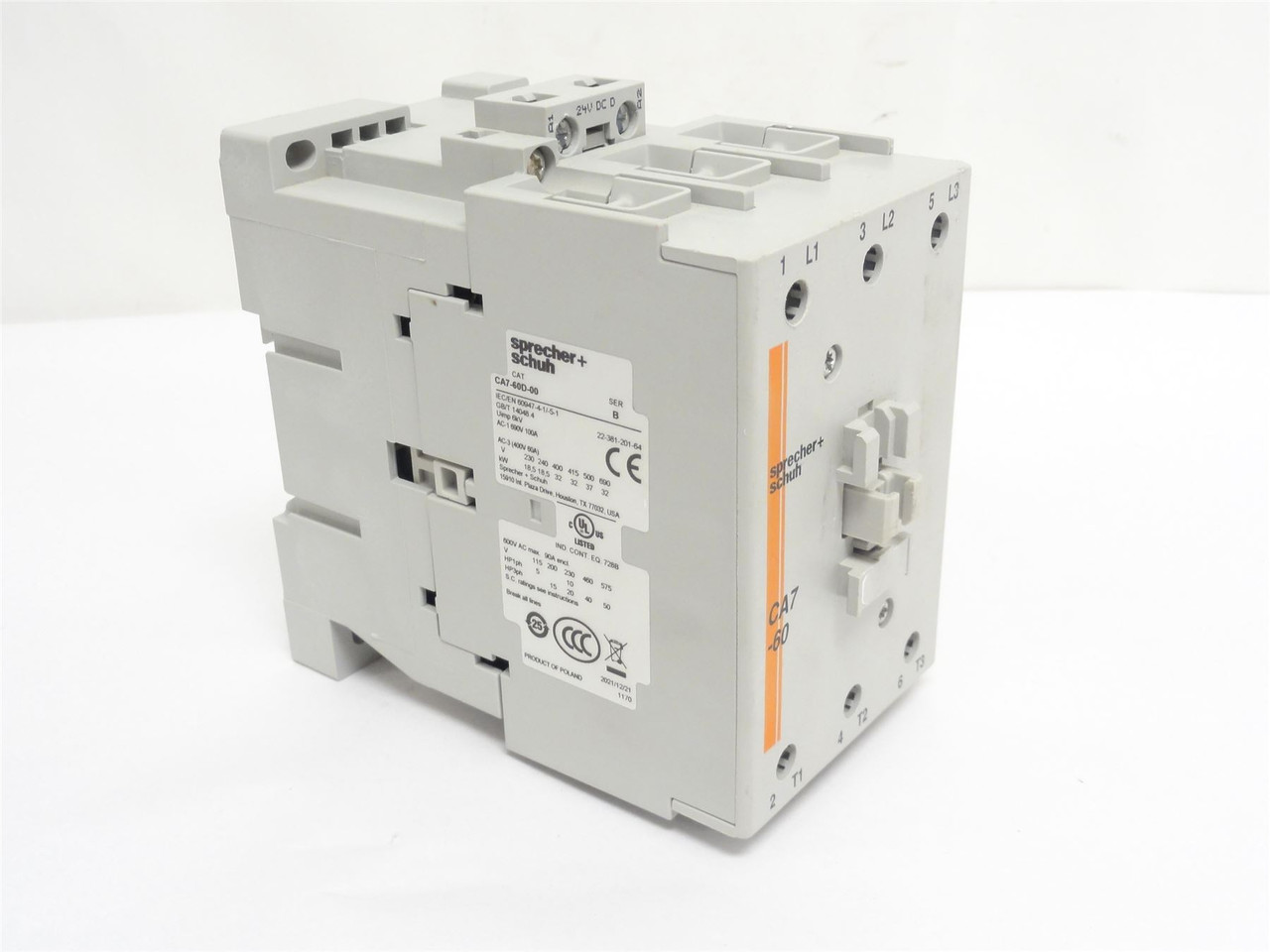 sprecher+schuh CA7-60D-00-24DD; Contactor 60A 690V; Coil 24VDC