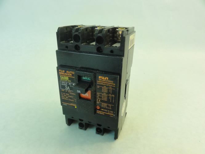 Fuji Electric SA33B/3; Circuit Breaker; 3A; 3P; 690VAC