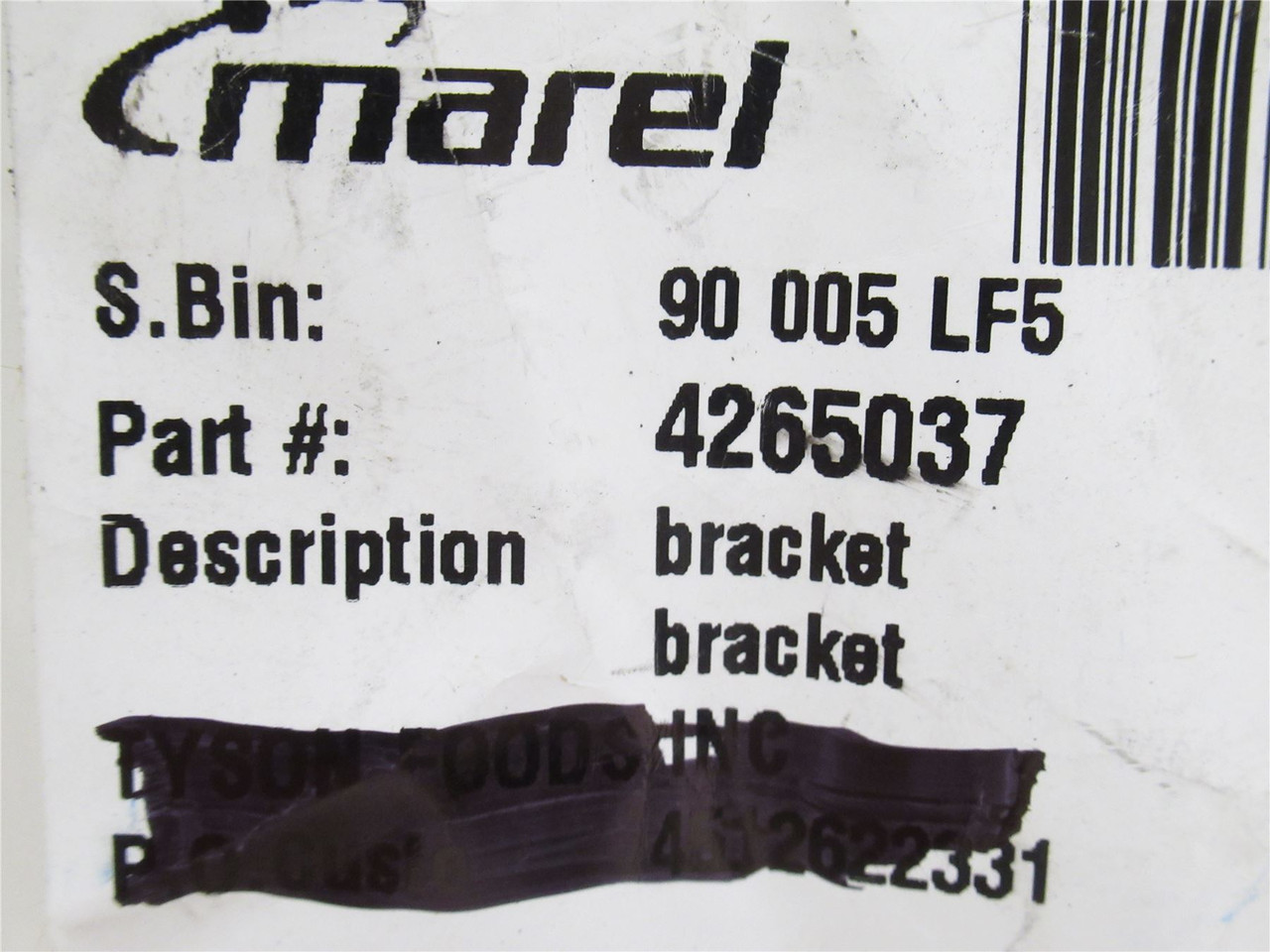 Marel 4265037; Bracket; SS