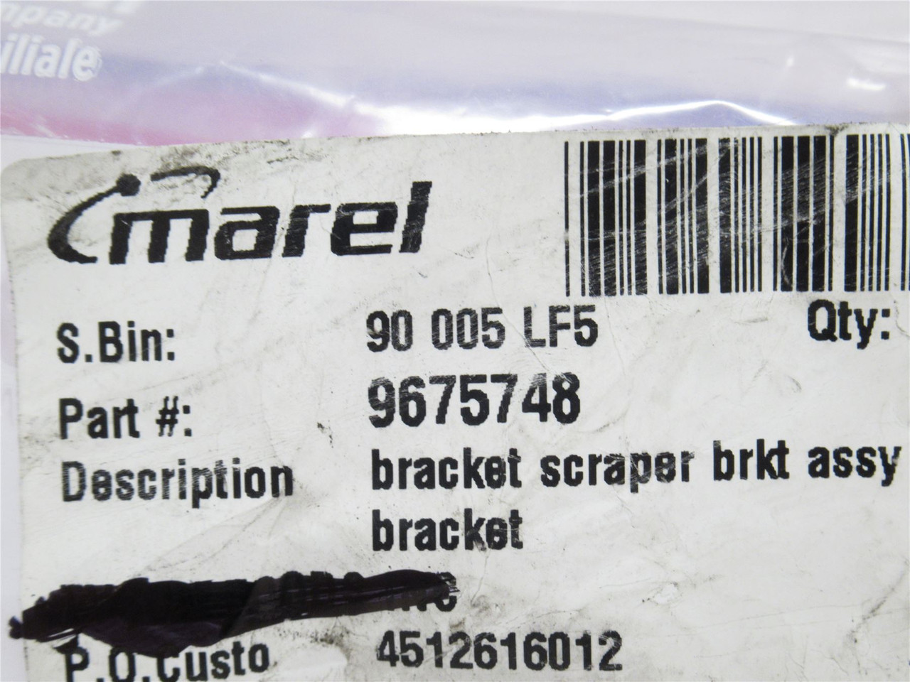 Marel 9675748; Scraper Bracket Assembly