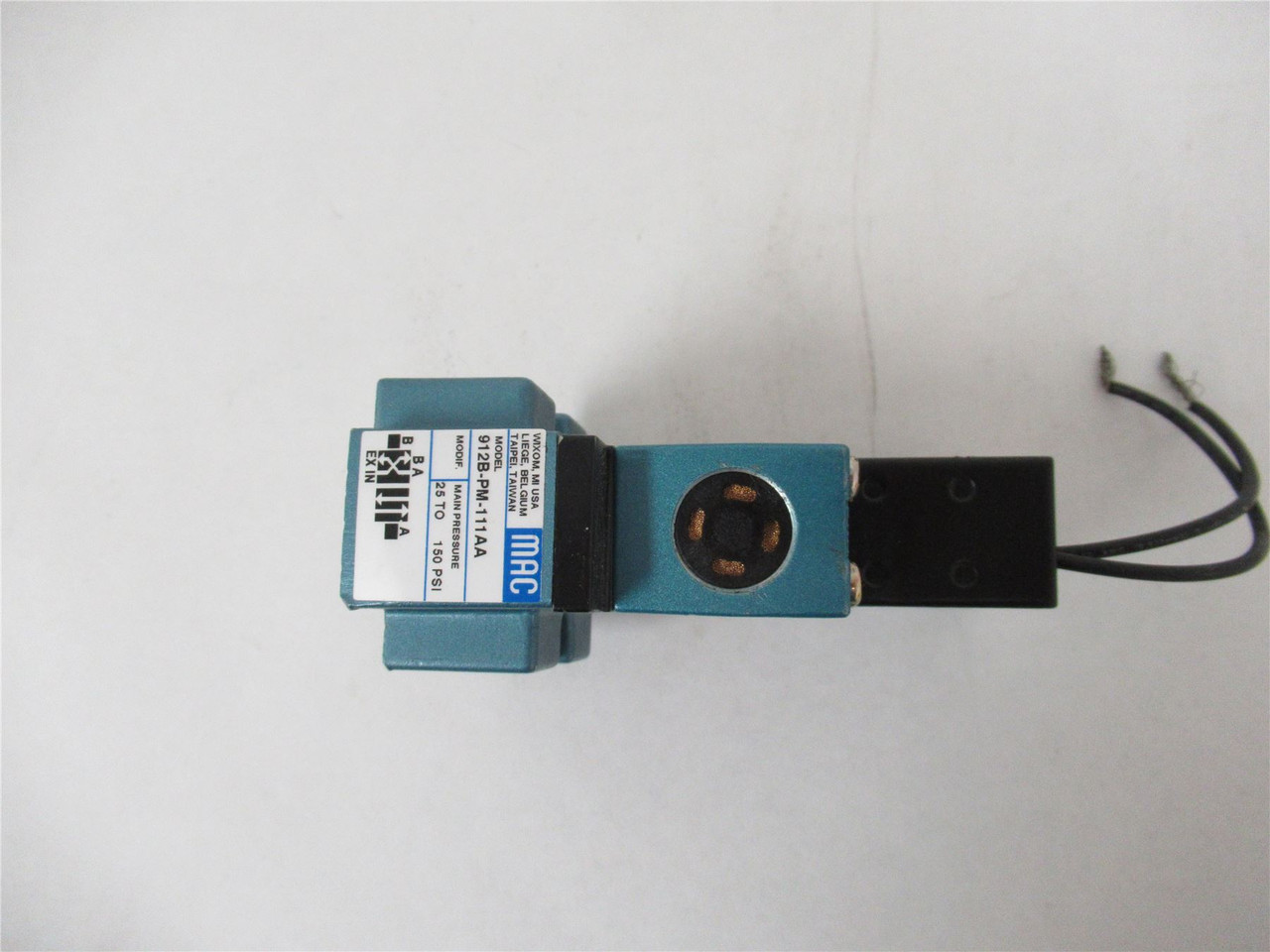 MAC 912BPM111AA; Solenoid Valve 110/120VAC  25-150PSI  6.8W
