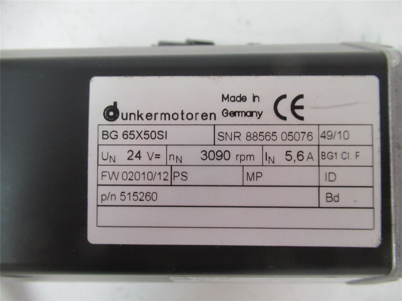 Dunkermotoren 515260; Brushless Gear Motor24V 15:1 3090rpm