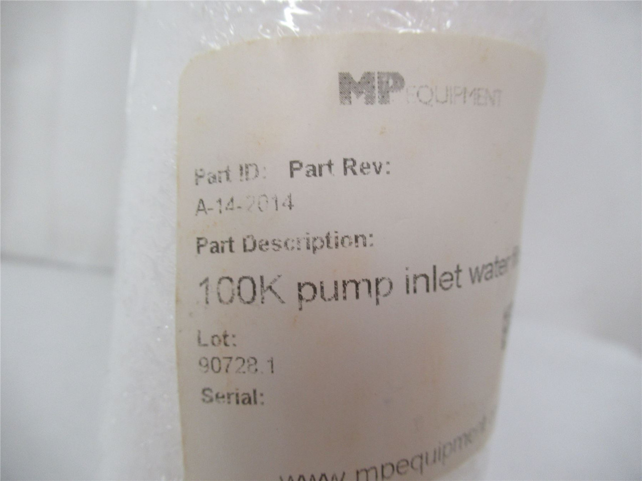MP Equip A-14-2014; Water Filter 100K Pump Inlet 20" x 2.5"