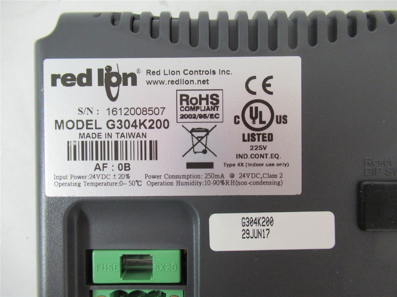 Red Lion G304K200; Operator Interface 225V - Screen damaged