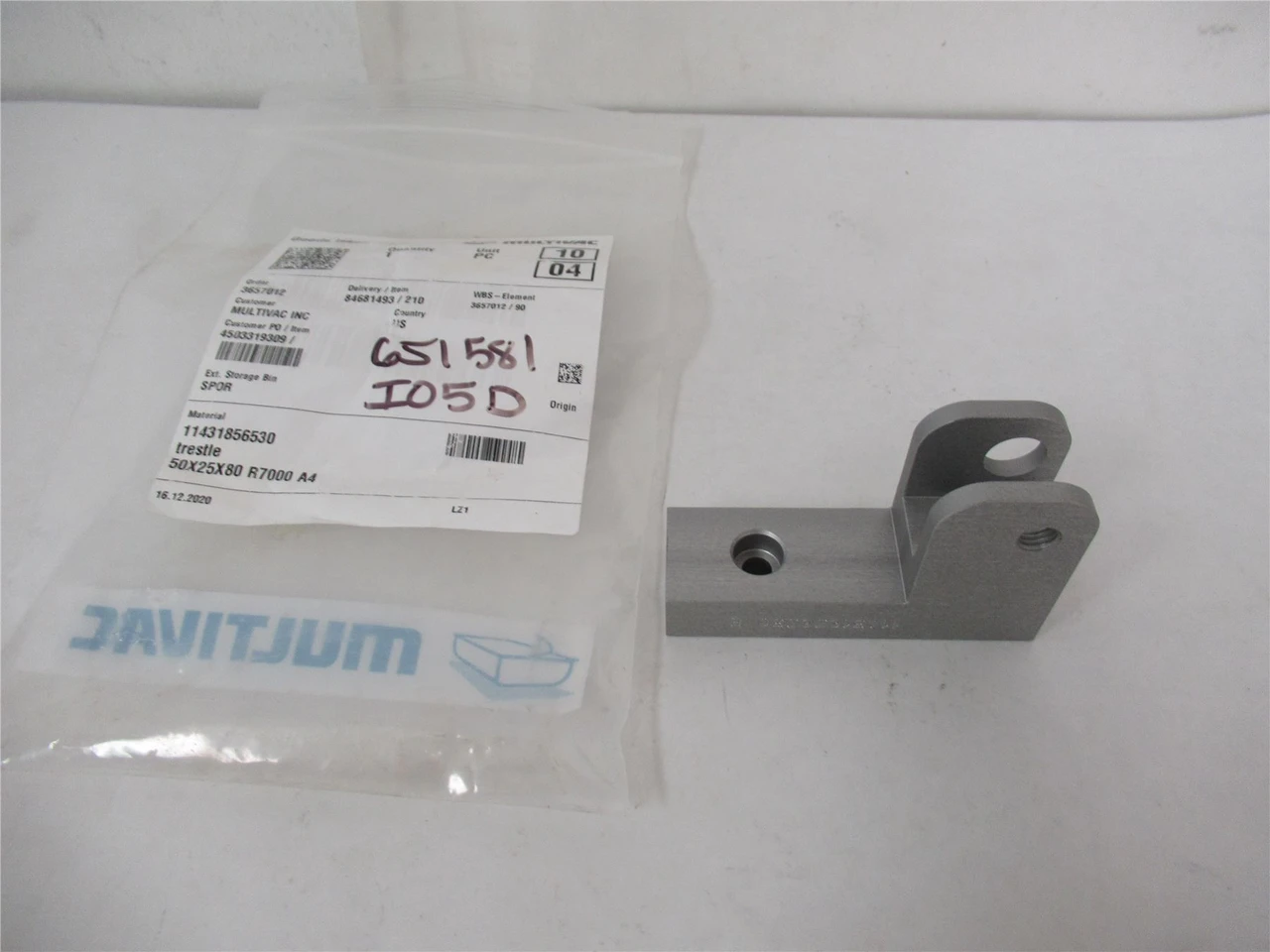 Multivac 11431856530; Trestle Block 50mmx25mmx80mm