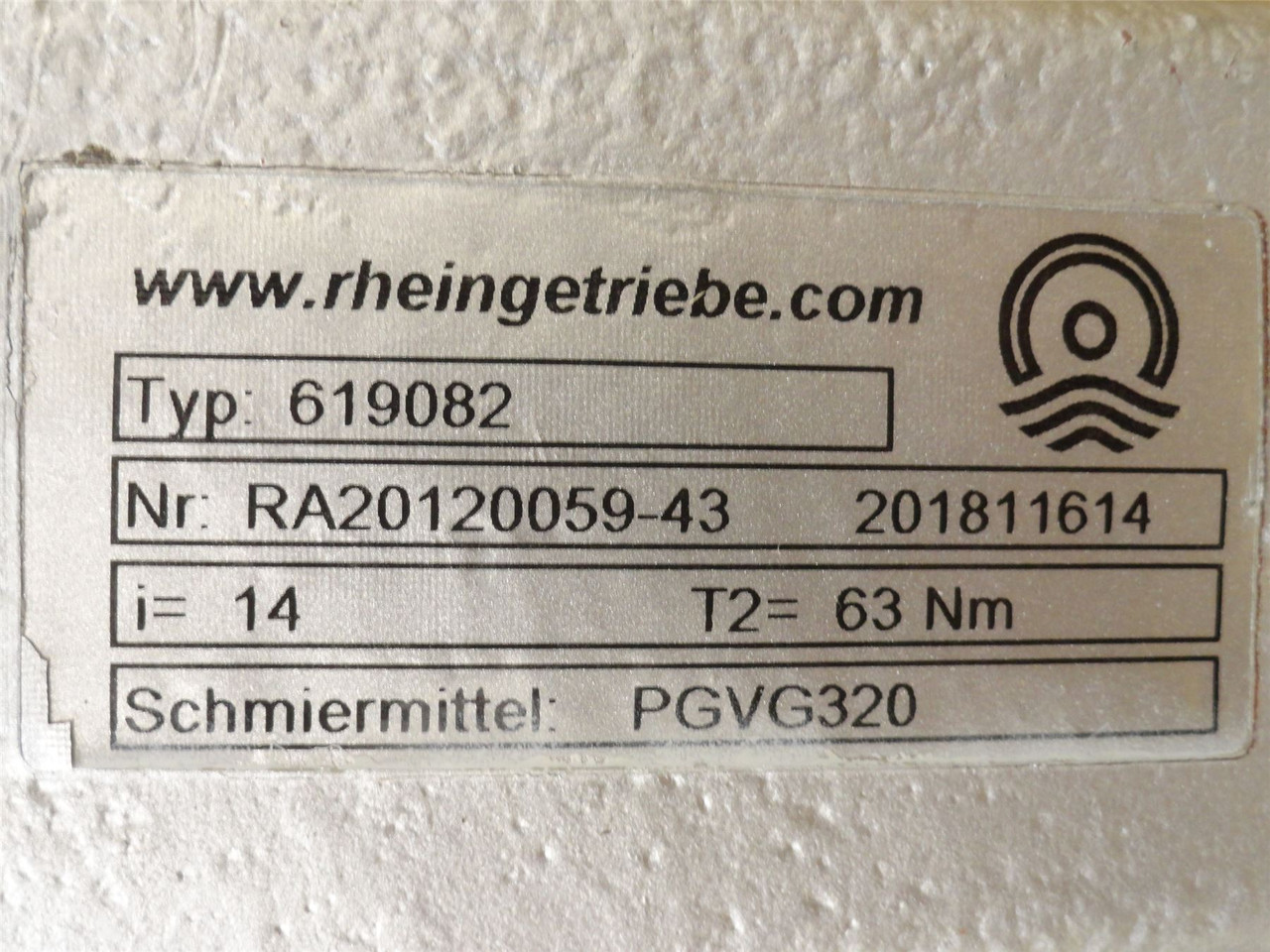 Rheingetriebe 619082; AC Gearmotor; 14:1 Ratio; 1HP; 230/460V