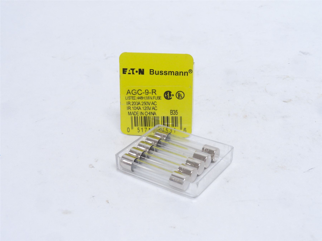 Bussmann AGC-9-R; Box-5; Fast Acting Glass Fuses; 9A; 250VAC