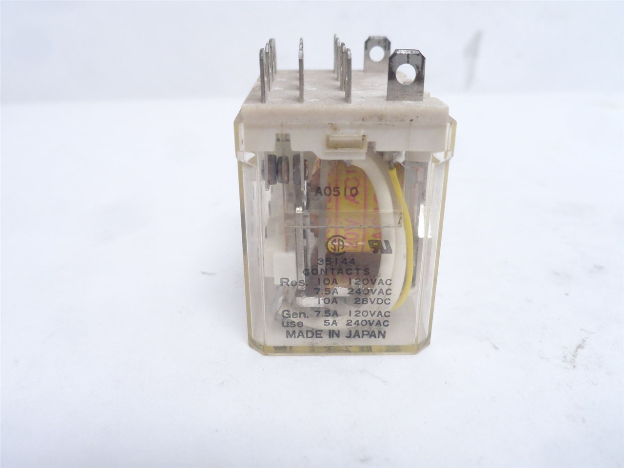 Square D 8501RS44P14V20; Power Relay 10A; 250VAC; Coil: 120VAC