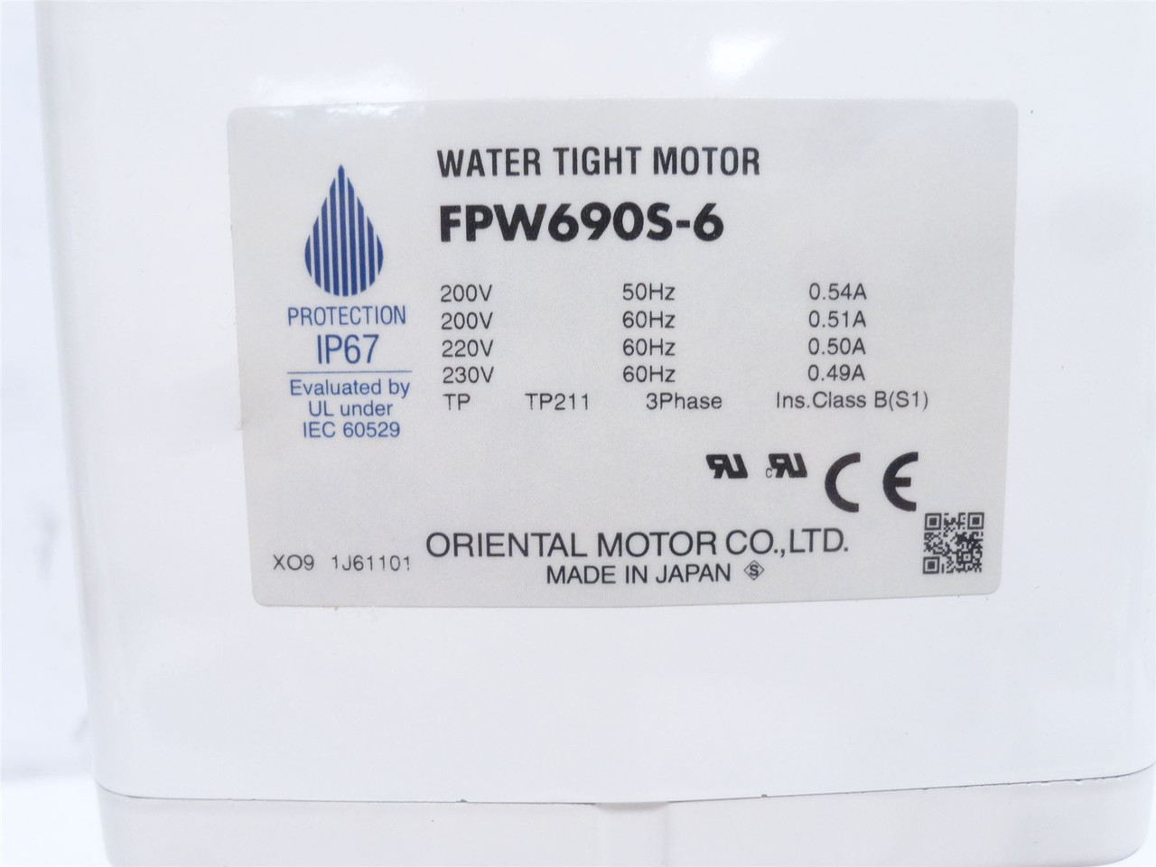Oriental FPW6905-6; Washdown Gear Motor 6:1 Ratio; 200-230VAC