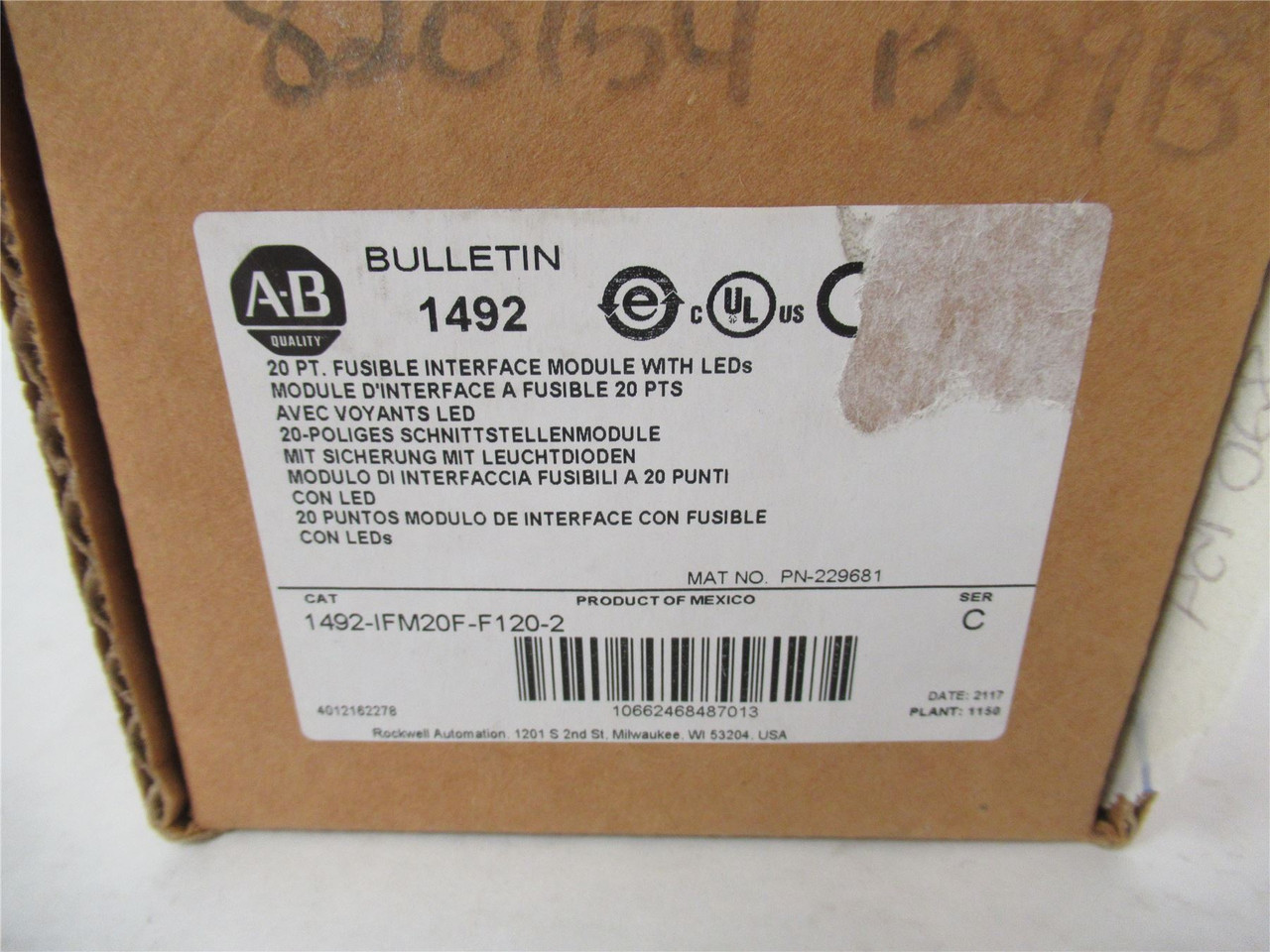 Allen-Bradley 1492-IFM20F-F120-2;  Module  120V AC/DC
