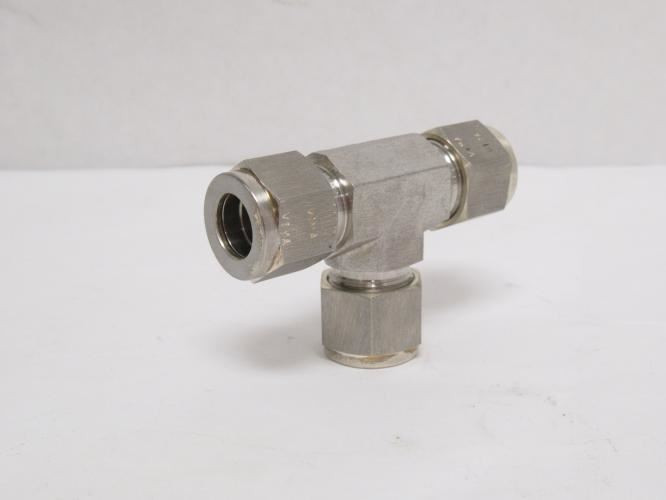 Brennan N2603-08-08-08-SS; Air Tube Tee; SS-316; 1/2" Compression