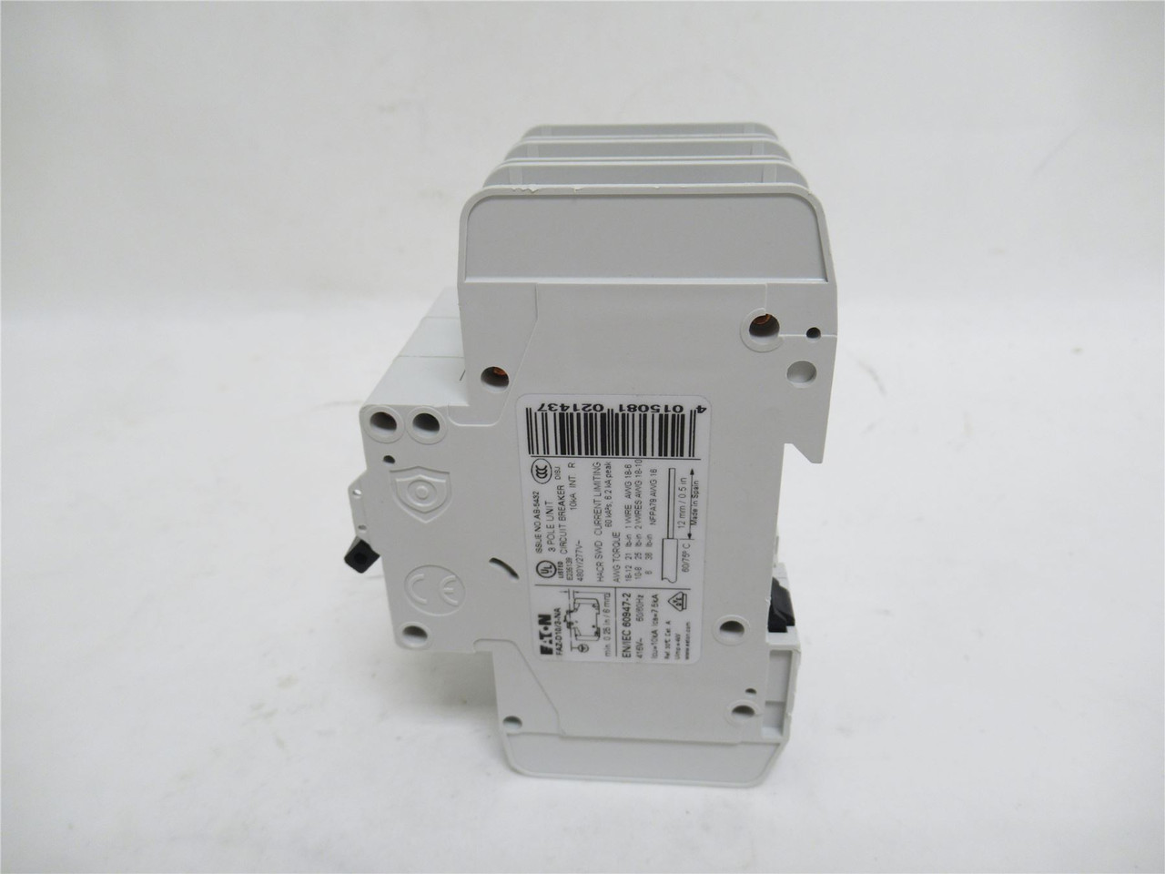 Eaton FAZ-D10/3-NA; Circuit Breaker; 10A; 277/480VAC; 3 Pole