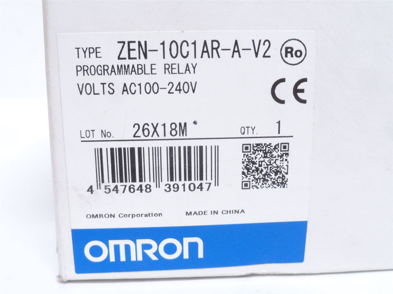 Omron ZEN-10C1AR-A-V2; Programmable Relay; 100-240VAC; 6-In