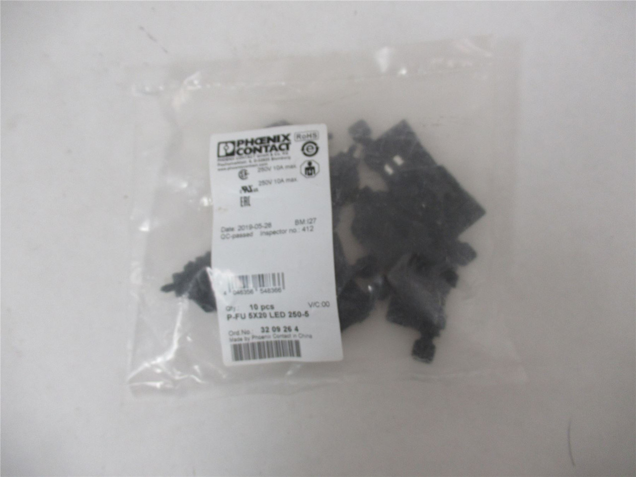 Phoenix Contact P-FU 5x20 LED 250-5; Lot-10FusePlug250V 6.3 A