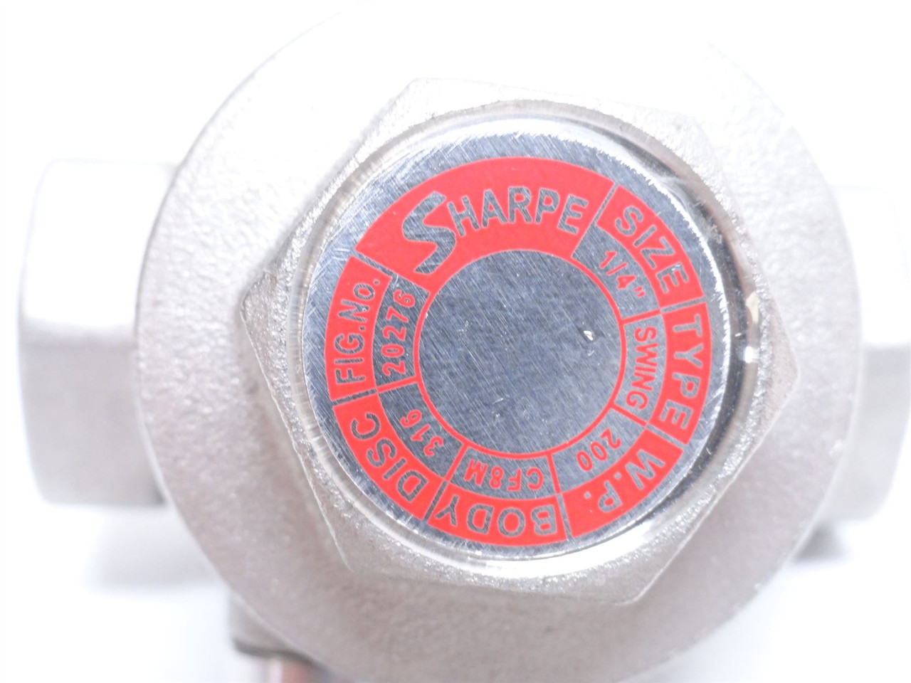 Sharpe 20276-1/4; Swing Check Valve SS-316; Y Pattern; 1/4NPT