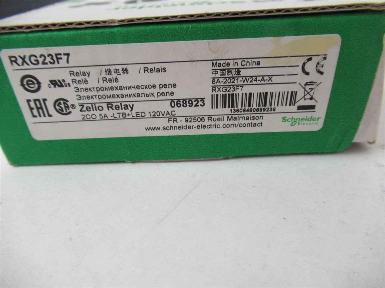 Schneider RXG23F7; RELAY 2CO 5A@250VAC 120VAC COIL LED