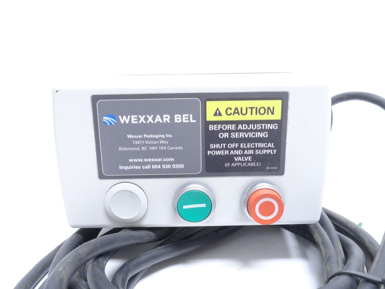Wexxar Z301-150-001; Controller Box; 120VAC; 1PH; Start/Stop