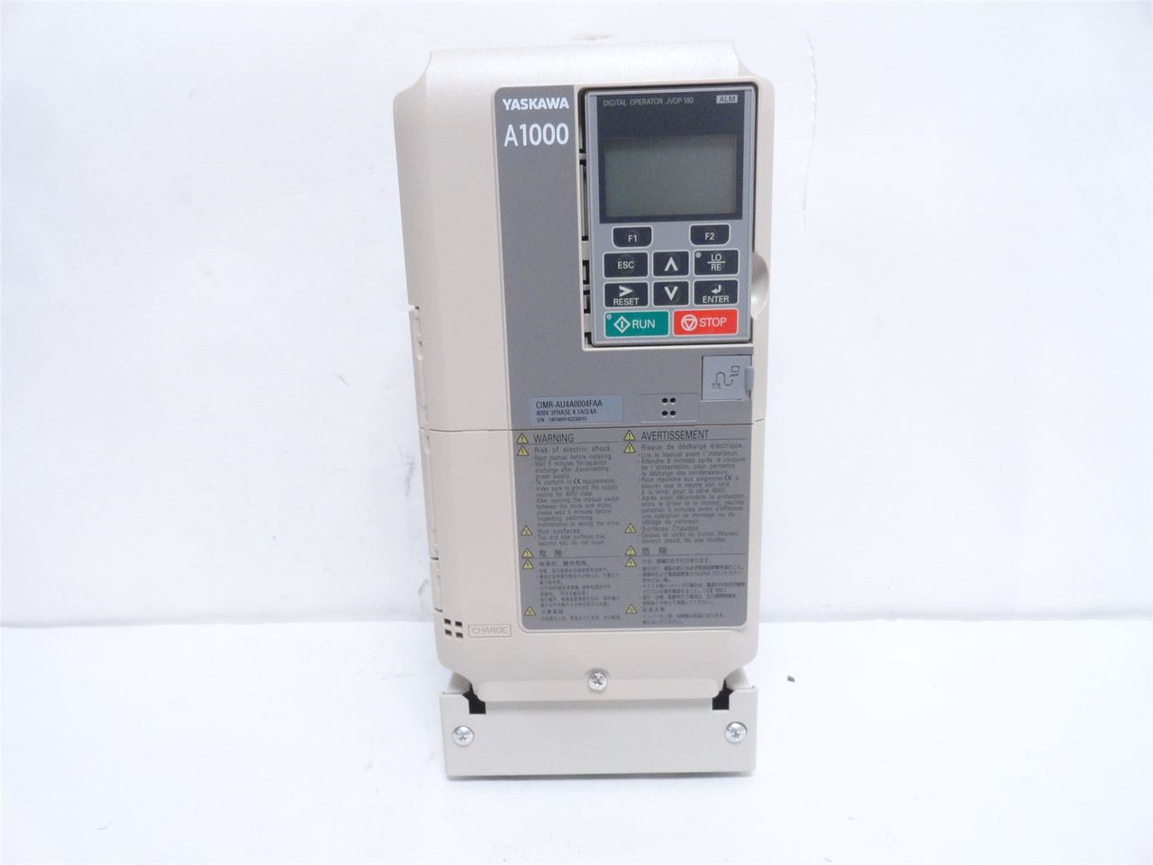 Yaskawa CIMR-AU4A0004FAA; AC Drive 2HP 480VAC 3PH