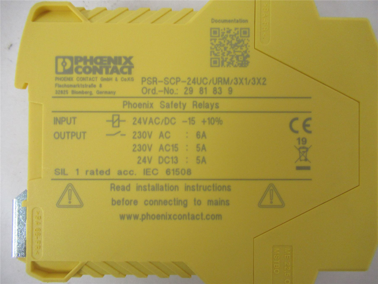 Phoenix Contact PSRR-SCP-24UC/URM/3X1/3X2;  Safety Relay