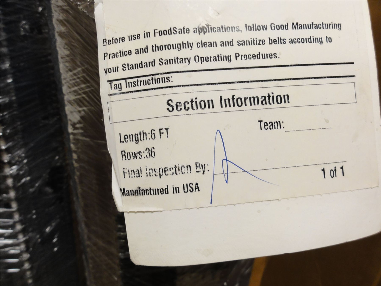 Intralox S800-35.9-19.3; Series 800 Belt; 35.9"W x 19.3'L