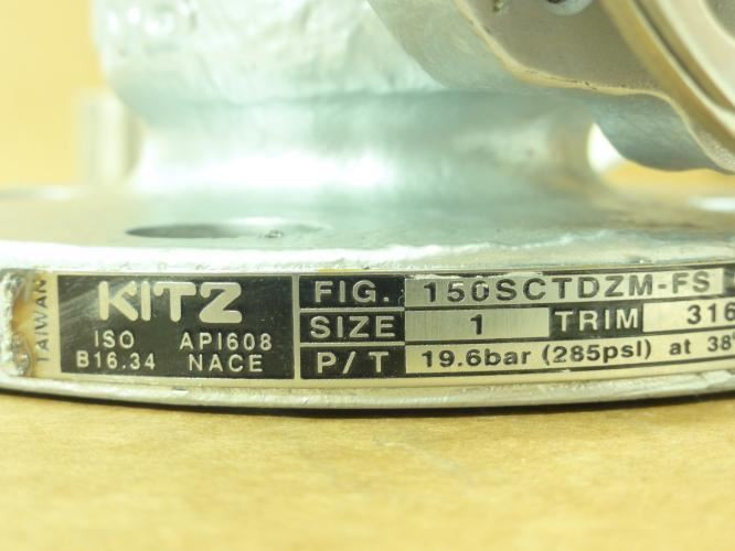 Kitz 150SCTDZM-FS; Split Ball Valve; 1" Full Bore; 285PSI