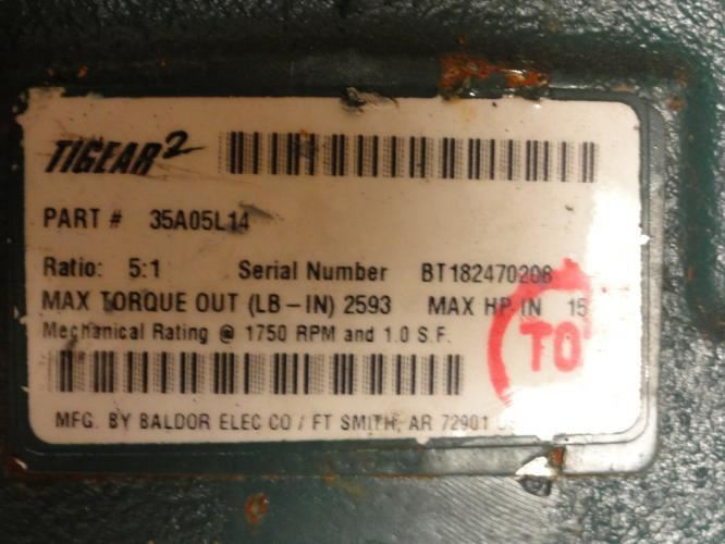 Dodge 35A05L14; Gearbox; 5:1; 1.5" Shaft;