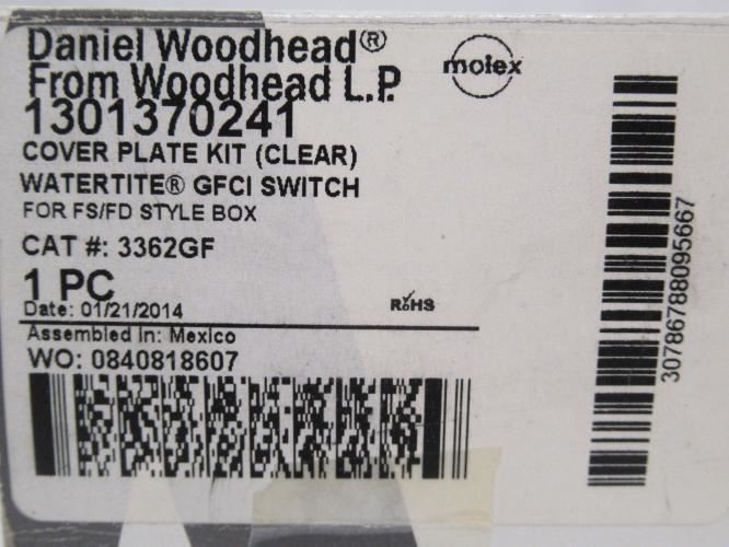 Woodhead 1301370241; Watertite GFCI Coverplate Module; 20A/125V