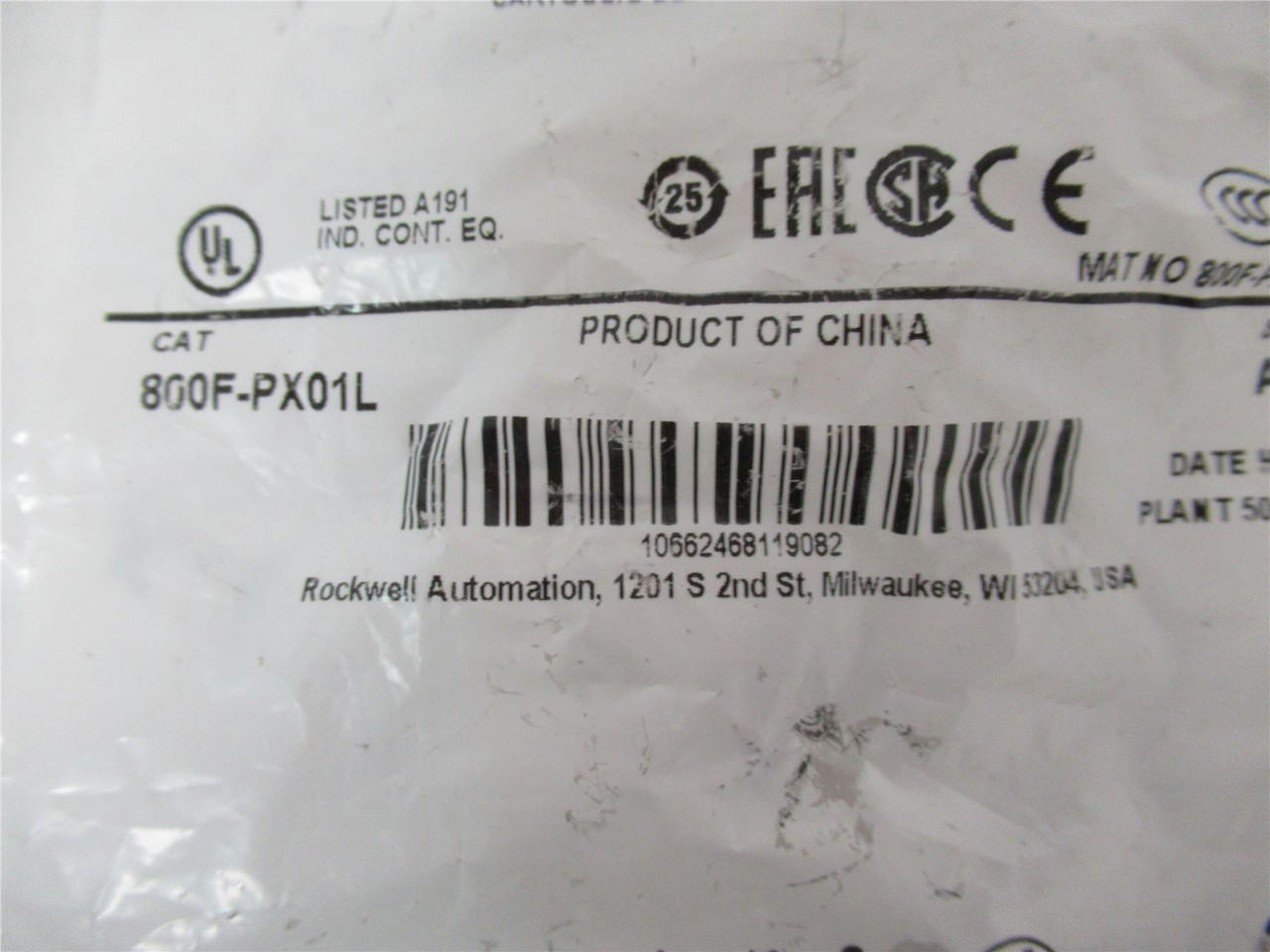 Allen-Bradley 800F-PX01L; Composite Push Button 1NO 10 Amp