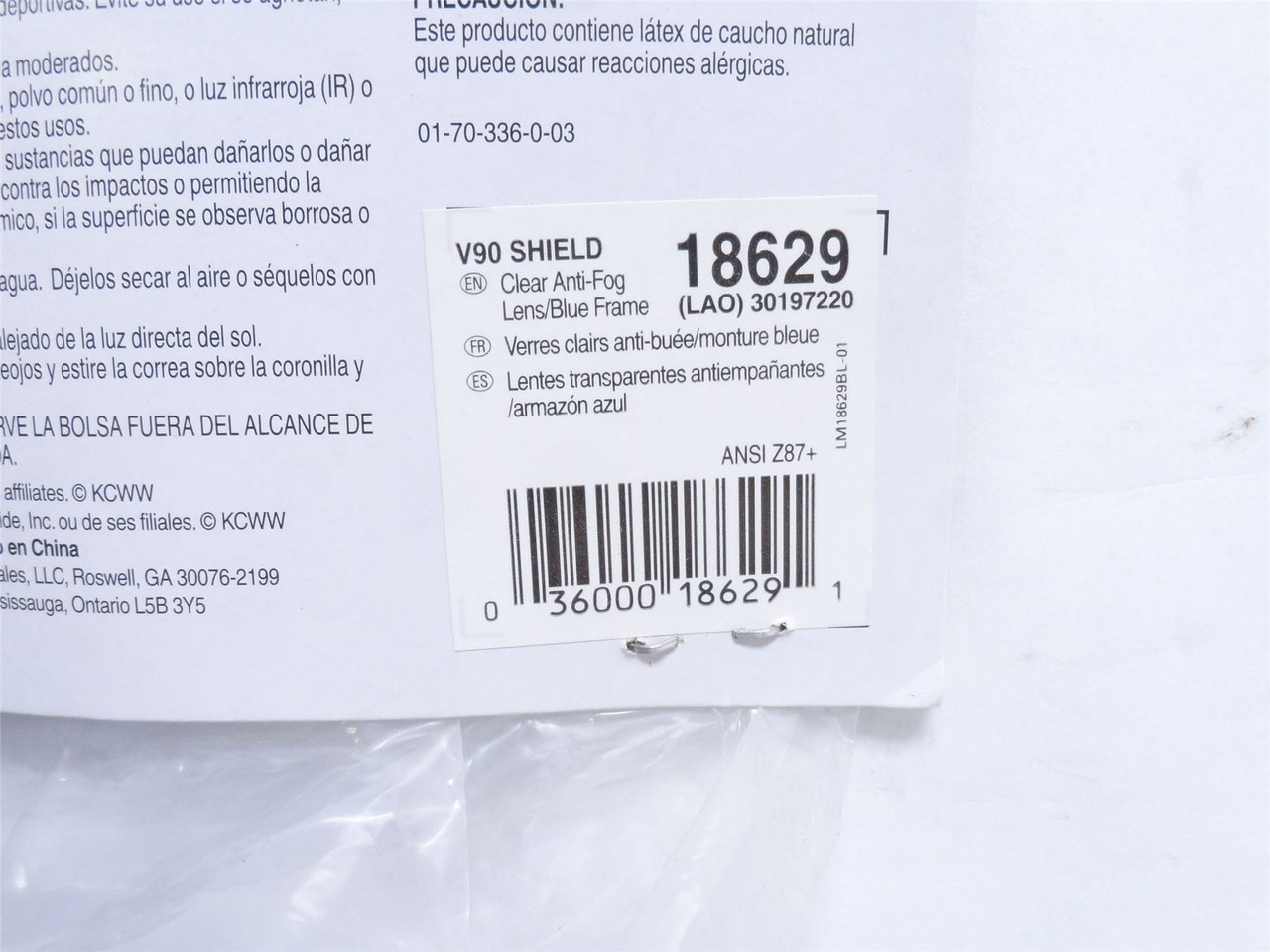Kleenguard 18629; Blue Frame Clear Face Shield; Anti Fog Lens