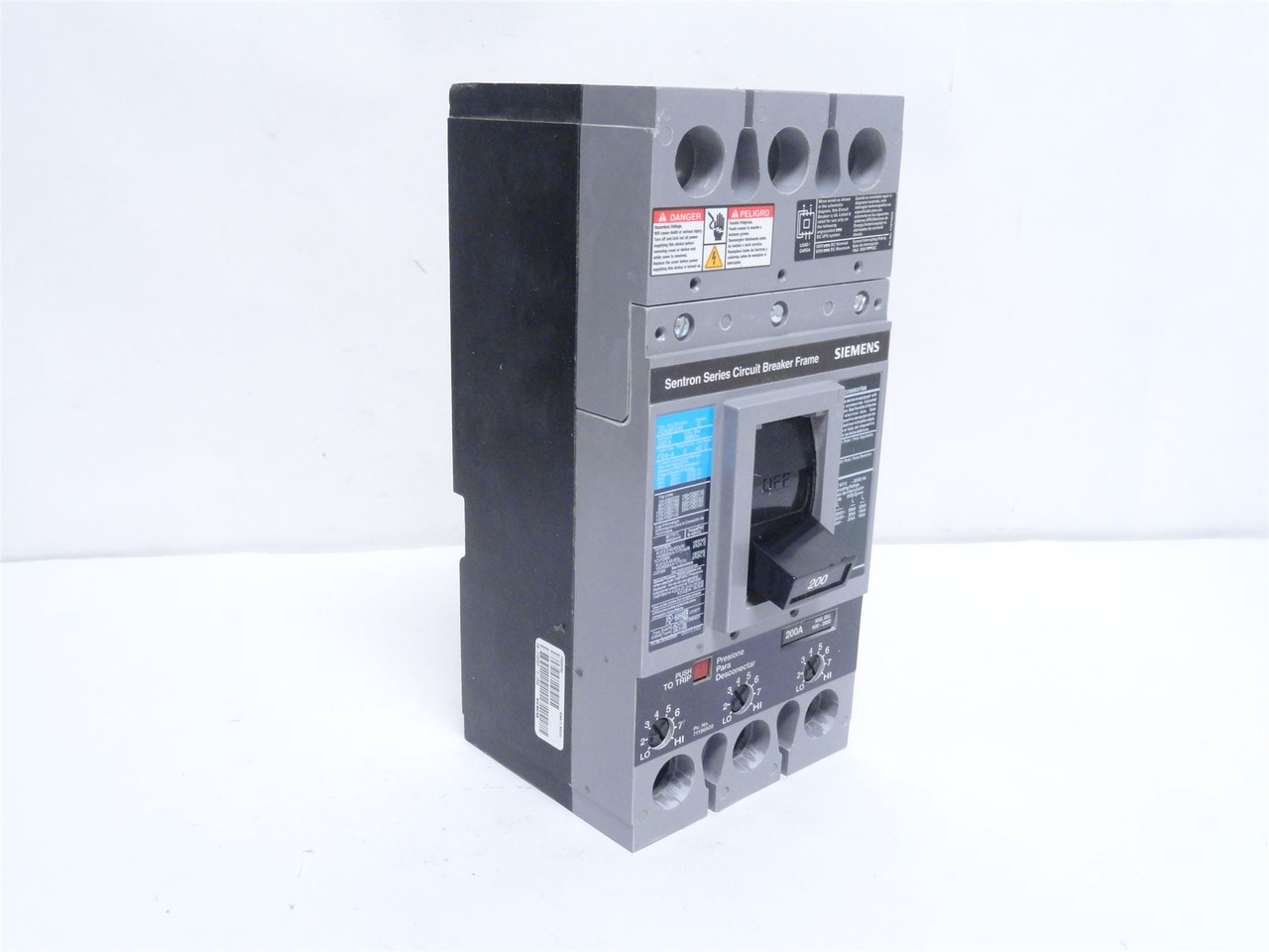 Siemens FD63F250; Sentron Circuit Breaker; 200A; 3P; 600VAC