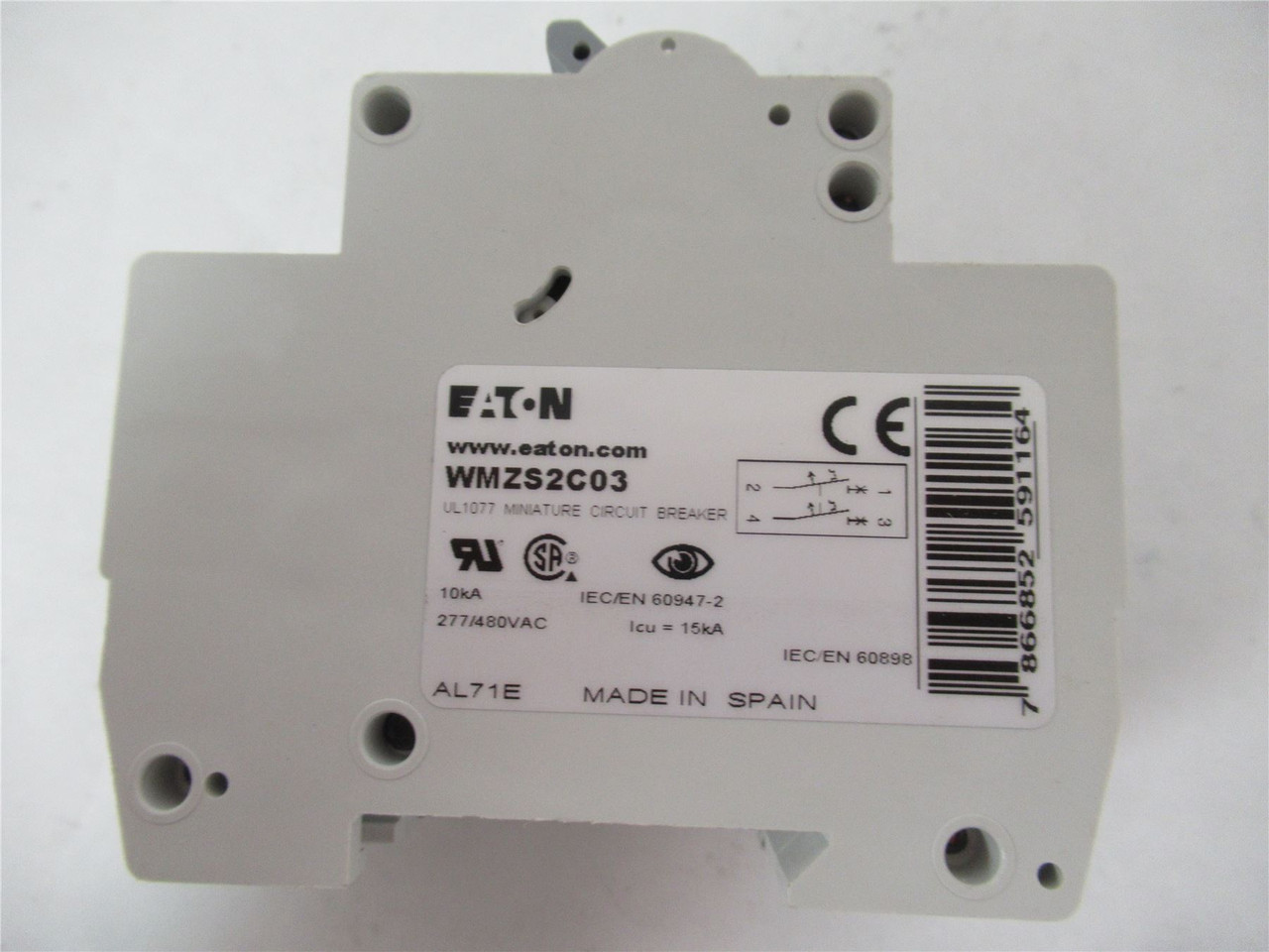 Eaton WMZS2C03; Circuit Breaker  3A 277VAC 48VDC 2Pole