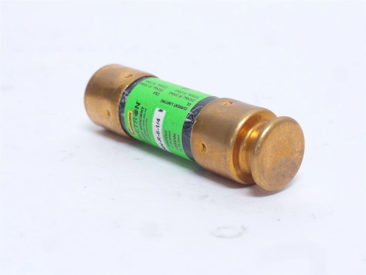 Bussmann FRN-R-6-1/4; Time Delay Fuse; 6-1/4A; 250VAC/125VDC