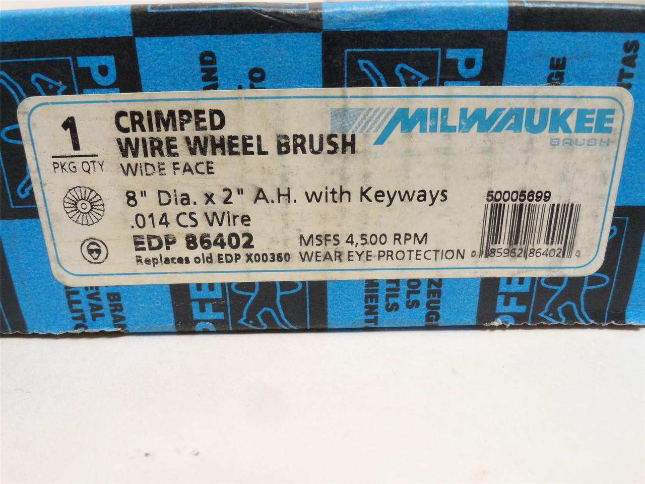 Milwaukee 86402; Crimped Wire Wheel Brush; 8" Diameter