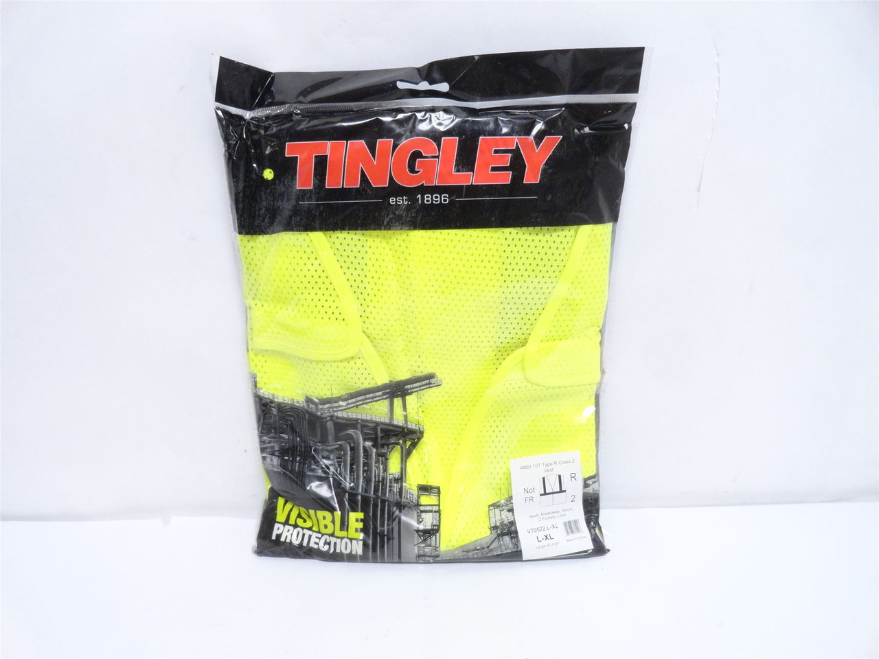 Tingley V70522.L-XL; Safety Vest; Yellow Green Mesh; L/XL