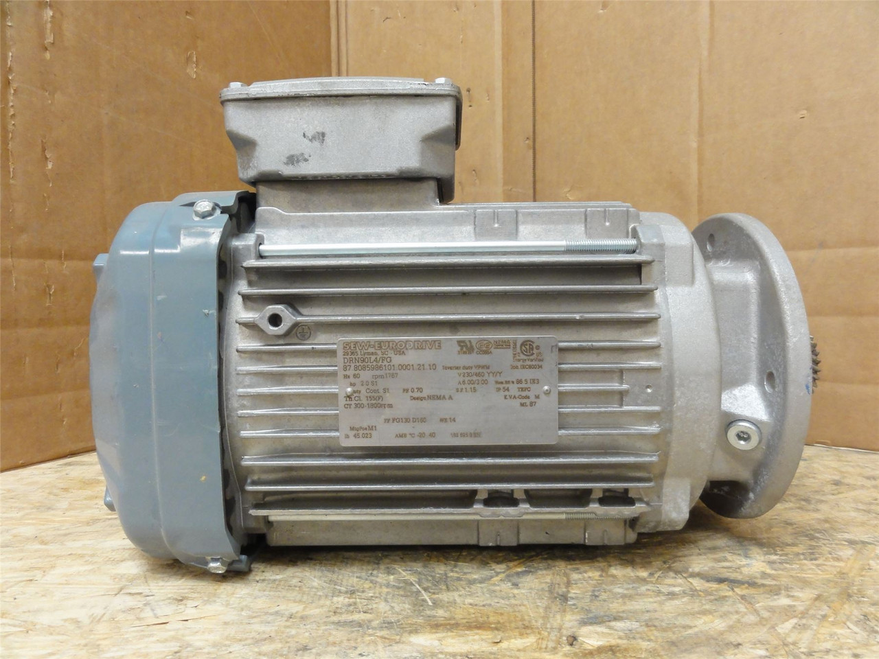 SEW DRN90L4/FG; AC Motor; 2HP; 230/460V; 1800RPM; 3PH; 60HZ