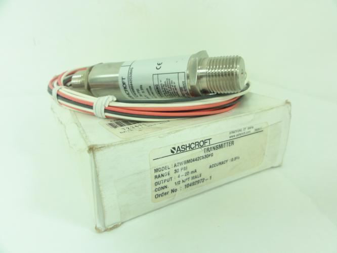 Ashcroft A2WBM0442C530#G; Pressure Transmitter;1/2"NPT;4-20mA
