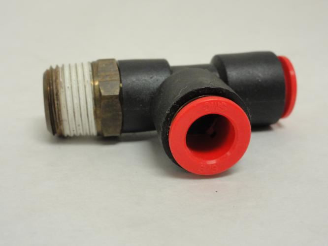 SMC KQY11-36S; Tee Fitting; 3/8" Tube x2 To 3/8 MNPT