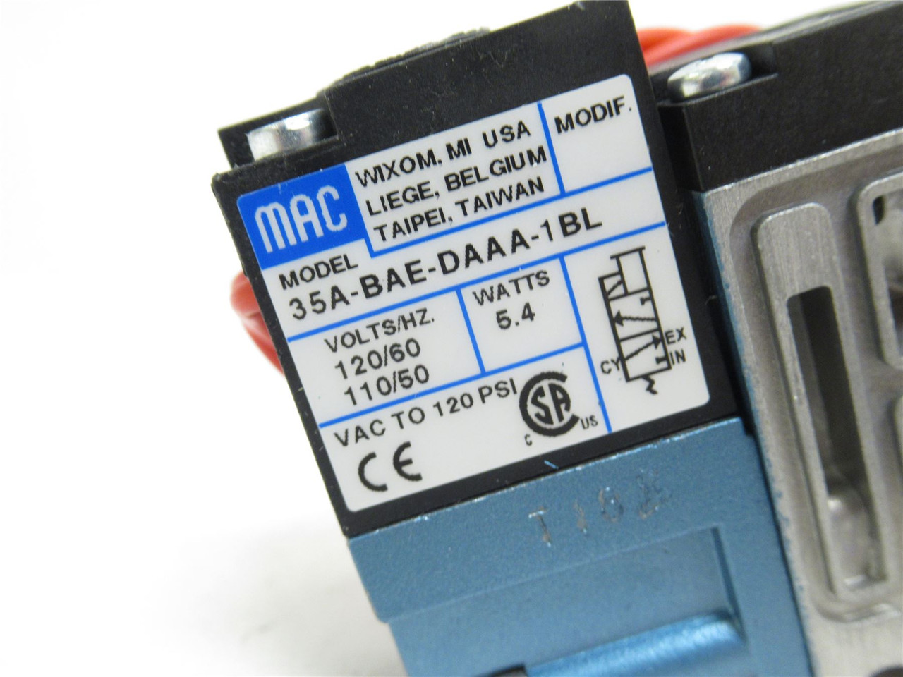 MAC 35A-BAE-DAAA-1BL; Solenoid Valve 120PSI; 120VAC; 5.4 Watt