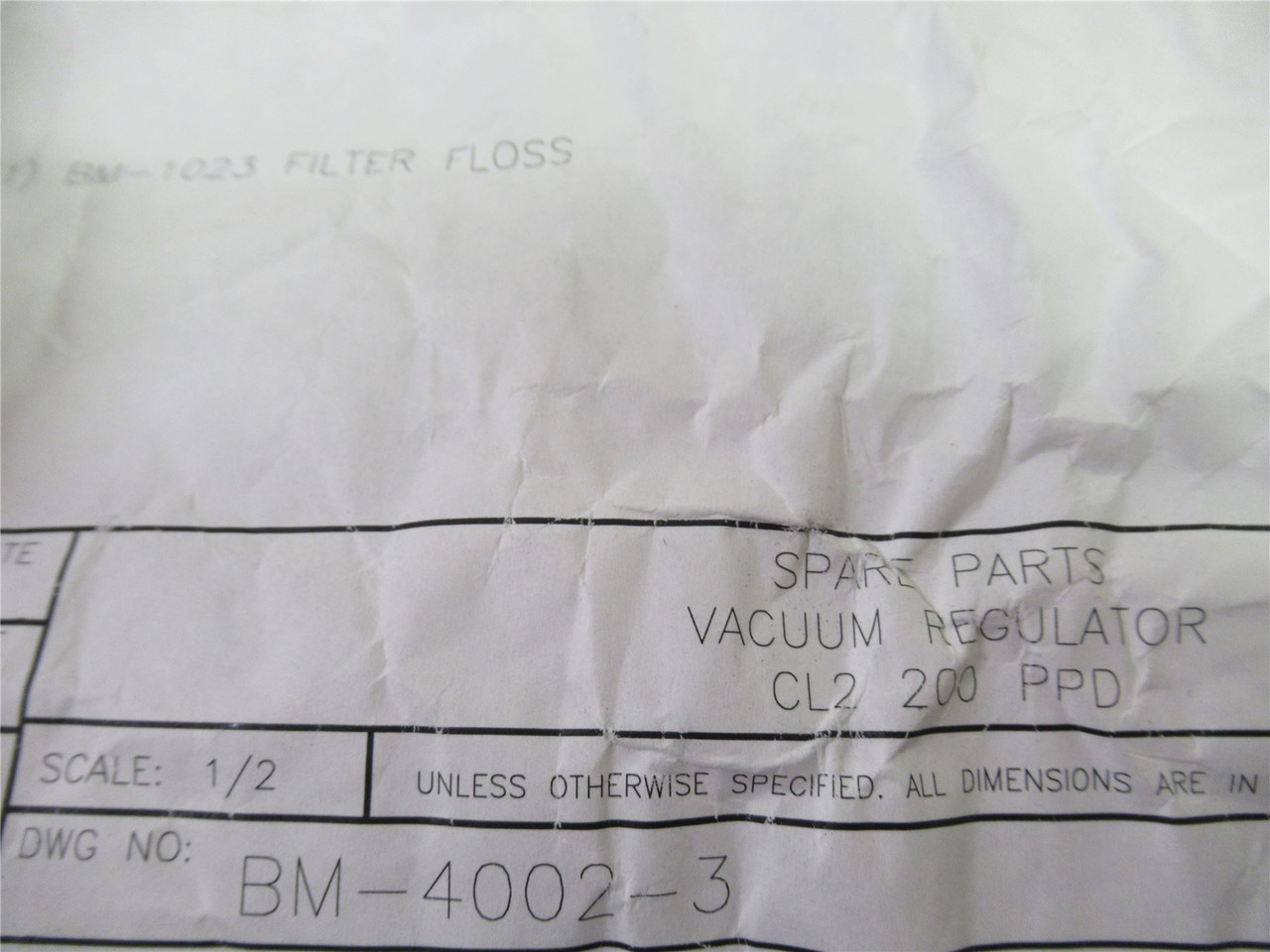 Capital Controls BM-4002-3; Spare Parts For Vacuum Regulator