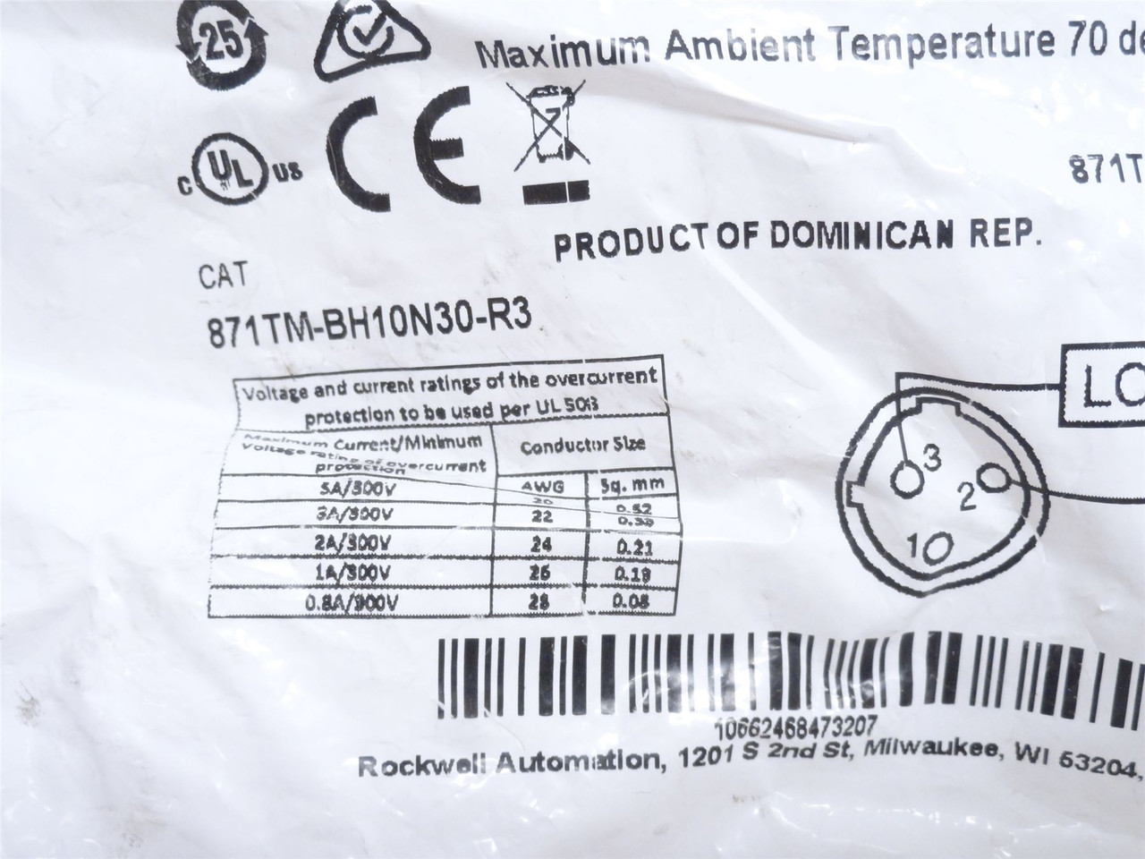 Allen-Bradley 871TM-BH10N30-R3; Proximity Sensor; 10-30VDC